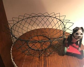 Antique wire planter basket