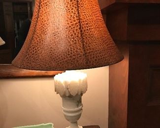 Antique alabaster lamp