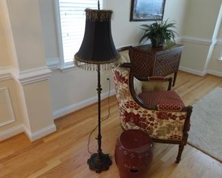 Unique floor lamp and Century Furniture chair