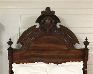 Antique American Victorian Bed Headboard 