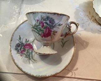 Vintage Iridescent Tea Cup and Saucer 