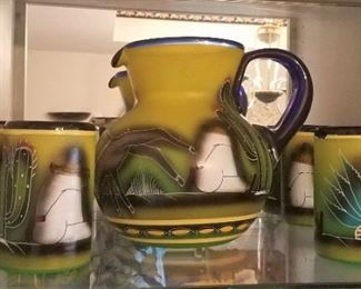 Mexican pottery margarita set