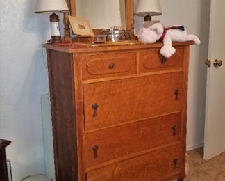 Birds-eye maple chest of drawers