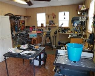 View of the wood working shop