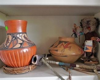 Native American pottery by P. Fragua of Jemez pottery and Maria Torres