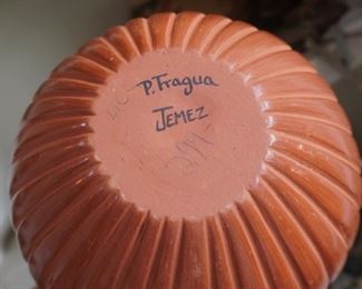 Native American pottery by P. Fragua of Jemez pottery and Maria Torres