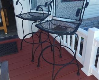 Pair of swivel bar stools