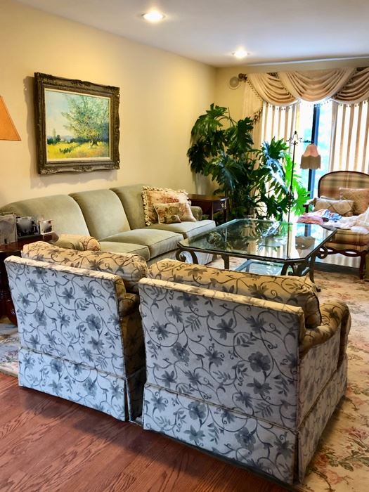Lovely home furnishings throughout including this living room with sofa, chairs & coffee table