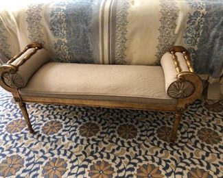 Gold Bench w/ Rolled Arms