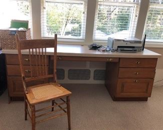 Desk, Printer, Pressed Back Chair