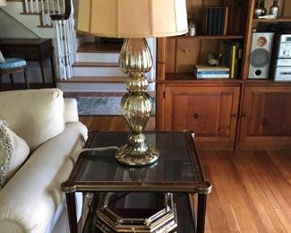 Side Table (1 of 2), Mercury Glass Lamp (1 of 2)