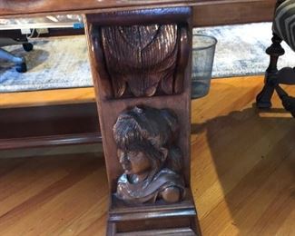 Large Carved Marble Top Desk / Table