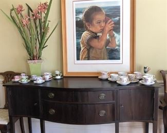1930's Sideboard, Cups & Saucers (Some Shelley), Picture