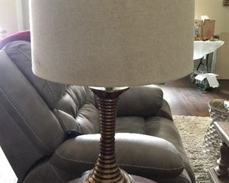 Pair of bronze tone lamps