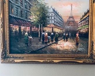 Oil on canvas French scene