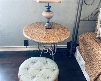 Iron/stone side table