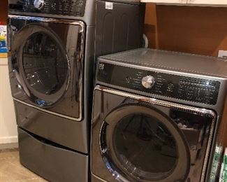 Kenmore Elite Washer w/secondary bottom washer.           Kenmore Elite Steam Dryer