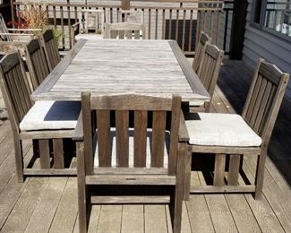 Giati Teak Drfitwood Finish Outdoor Table and Chairs