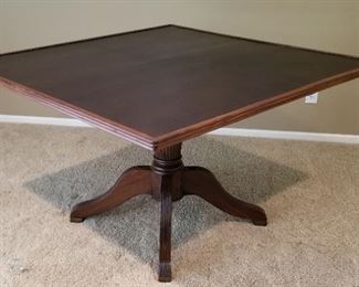 Antique Flip Top Table with Leather Top