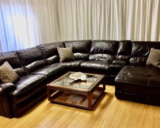 Leather sectional offered by Susie’s Key West Estate Sales