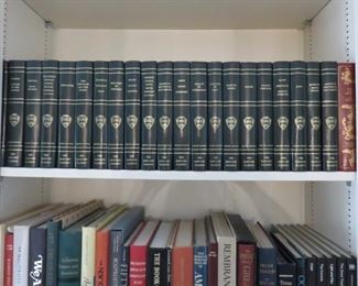 Large selection of leather bound books