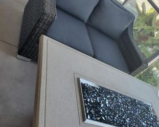 GORGEOUS PATIO SET WITH PIT THAT RUNS ON PROPANE TANK UNDERNEATH..PAID OVER $6000 FOR 3 PIECES