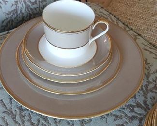 BEAUTIFUL China set! Parchment and Taupe