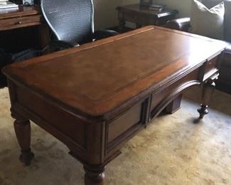 Lovely leather topped desk - rug not for sale
