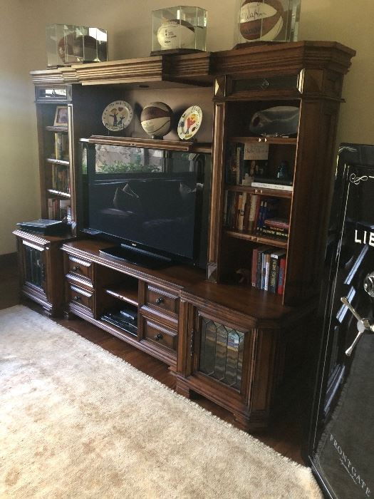 Gorgeous office cabinet for sale, TV for sale  - sports memorabilia not for sale