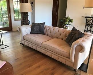 Restoration Hardware sofa chesterfield pristine condition $1,200 - at another nearby home in Rsf - call me to see!
