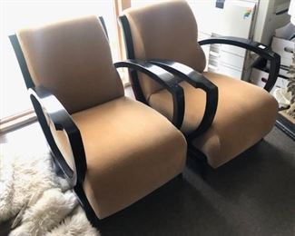 ART DECO CLUB CHAIRS WITH MOHAIR UPHOLSTERY... EXCELLENT CONDITION