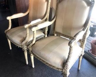 PAI OF 19TH CENTURY, CARVED                               ITALIAN SALON CHAIRS