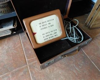 We love this old paper roll teleprompter!