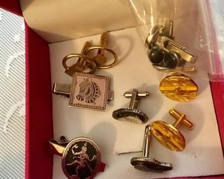 Vintage cuff links and tie clips 