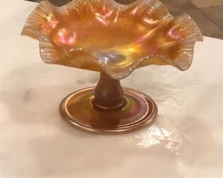 Signed Louis Comfort Tiffany compote. 