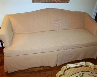 ONLINE AUCTION ITEM #1 - Upholstered sofa with slipcover - Westwood Industries Custom Furniture - Approximately 6' long, 2.5' wide.