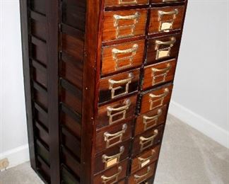 ONLINE AUCTION ITEM #17 - US Army wood file cabinet - approximately 19.5” long, 25” wide, 50.25" tall.