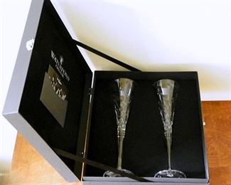 ONLINE AUCTION ITEM #27 - Waterford Crystal "Wishes / Believe" champagne flutes - New In Box