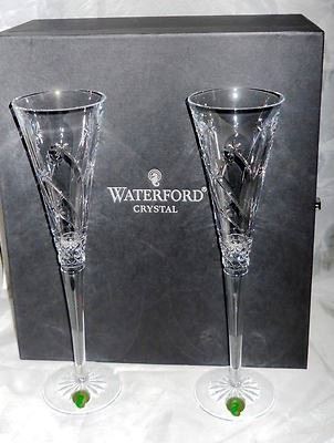 ONLINE AUCTION ITEM #27 - Waterford Crystal "Wishes / Believe" champagne flutes - New In Box