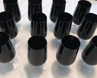 ONLINE AUCTION ITEM #29 - Fostoria "Precedence" onyx iced tea glasses - set of 12