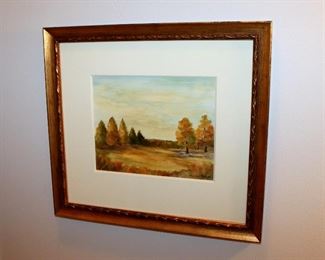 ONLINE AUCTION ITEM #32 - Mary Clapp original painting - approximately 16.5" x 15" including frame.