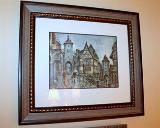 ONLINE AUCTION ITEM #35 - Pair of Maurice Legendre Germany prints - each approximately 25" x 22" including frame.