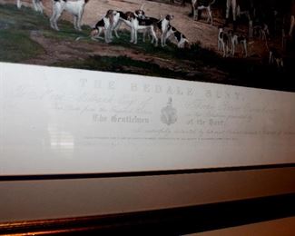 ONLINE AUCTION ITEM #36 - "The Bedale Hunt" large framed print - approximately 40.5" x 31" including frame.