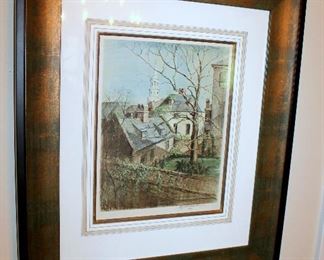ONLINE AUCTION ITEM #37 - Elizabeth O'Neil Verner "Rooftops" Charleston, SC signed print - approximately 21" x 24" including frame.