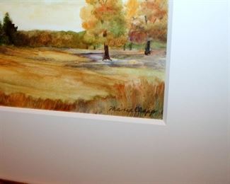 ONLINE AUCTION ITEM #32 - Mary Clapp original painting - approximately 16.5" x 15" including frame.