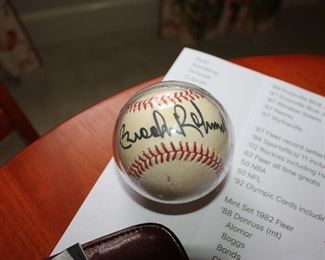 ONLINE AUCTION ITEM #40 - Baseball Collection:
Thousands of cards - Brooks Robinson and 1974 Montreal Expos signed baseballs - Pete Rose items, and more!!!