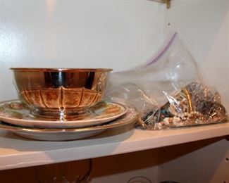 Costume jewelry, dishes