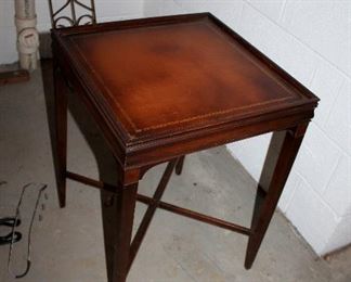 Leather top end table