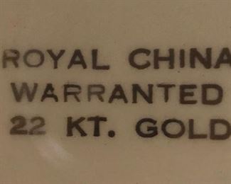Royal China 22KT. Gold