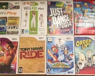Wii Sports: PLay, Fit Plus, Just Dance, Mario Bros, Zumba, Tony Hawk, Order Up